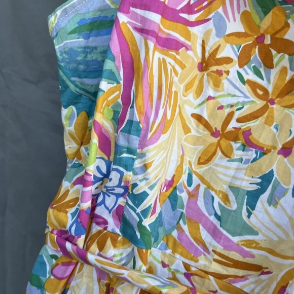 Le Bain Par Molly Bracken Button Front Floral Tropical Midi Sun Dress L Casual - Picture 4 of 8